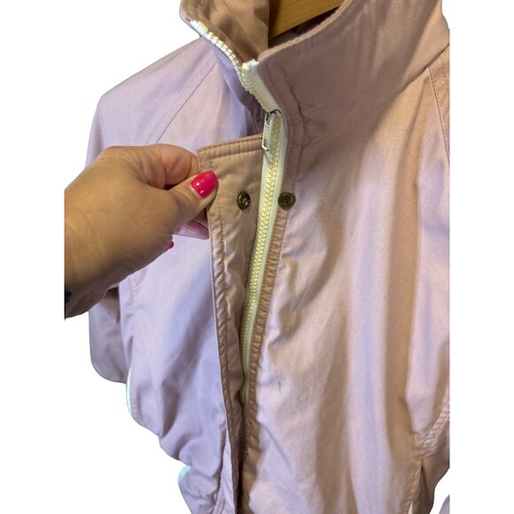 Vintage Woolrich Pink Fleece Lined Full Zip Bomber Jacket Sz S - Picture 5 of 9